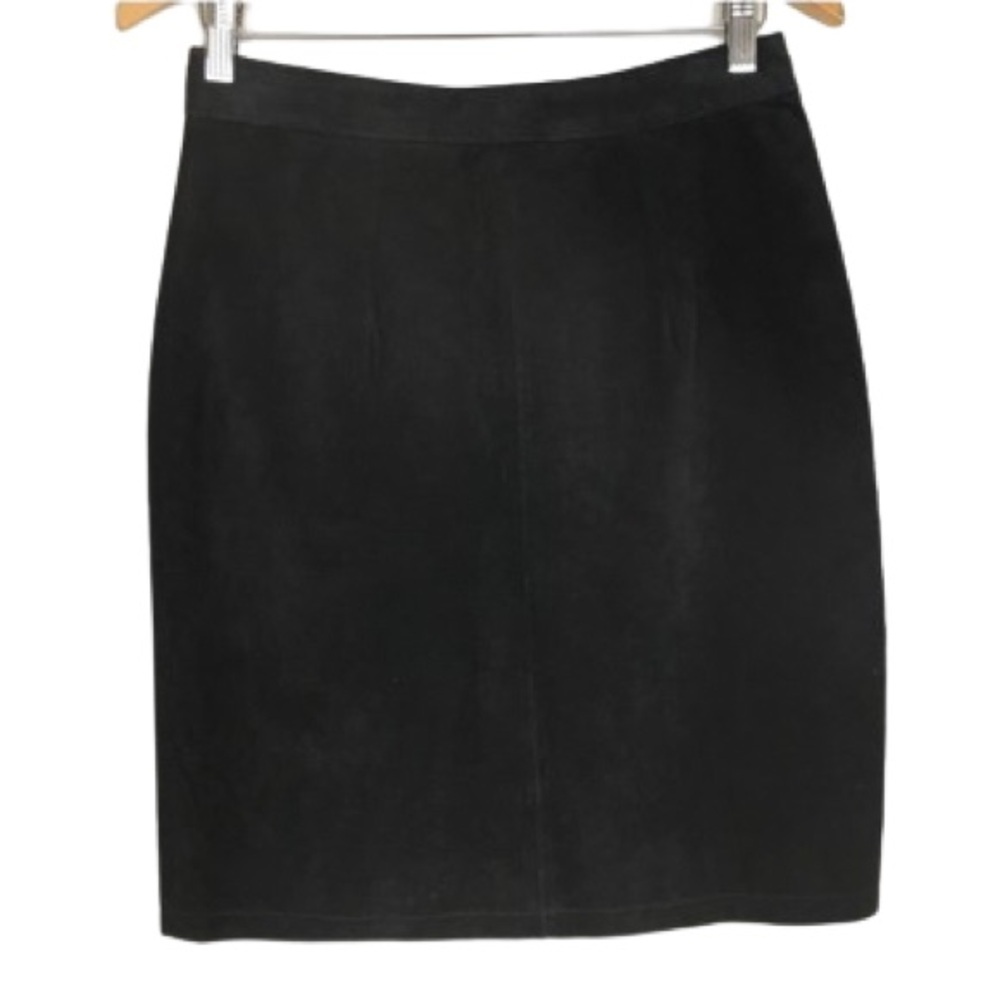 Vintage G-III Black Suede Leather Mini Skirt Women’s Size 11/12 Gothic 80’s